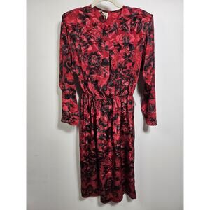 Pellini By Von Bramlett Women's Red Rose VTG Dress Size 11/12